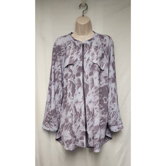 Rock & Republic Tie Dye Blouse Tunic Blouse Size 1X Lavender - Picture 2 of 8